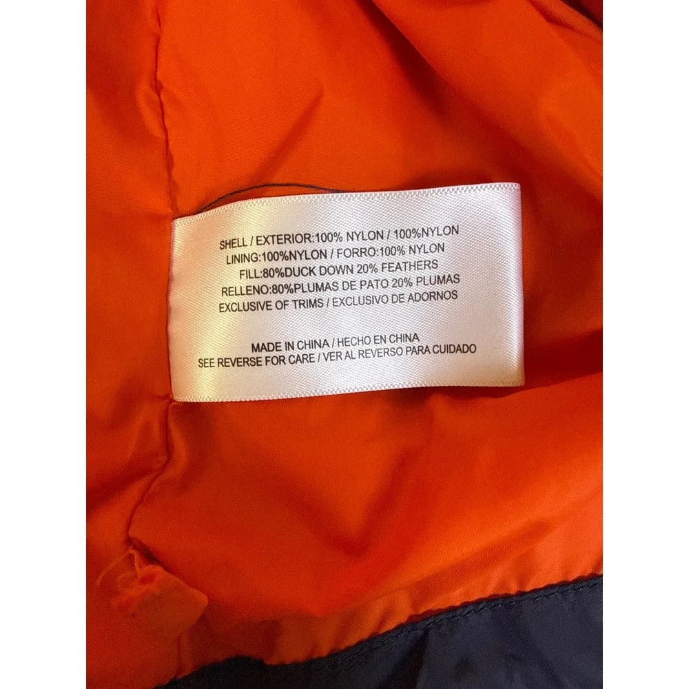 Orvis Classic Collection‎ Navy Blue Puffer Vest Orange Lining Mens XXL Puffy Zip
